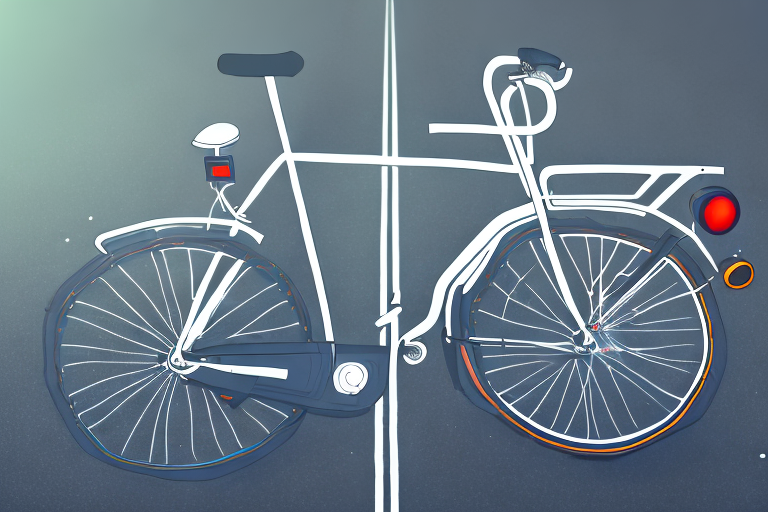A bicycle equipped with various safety features like reflectors
