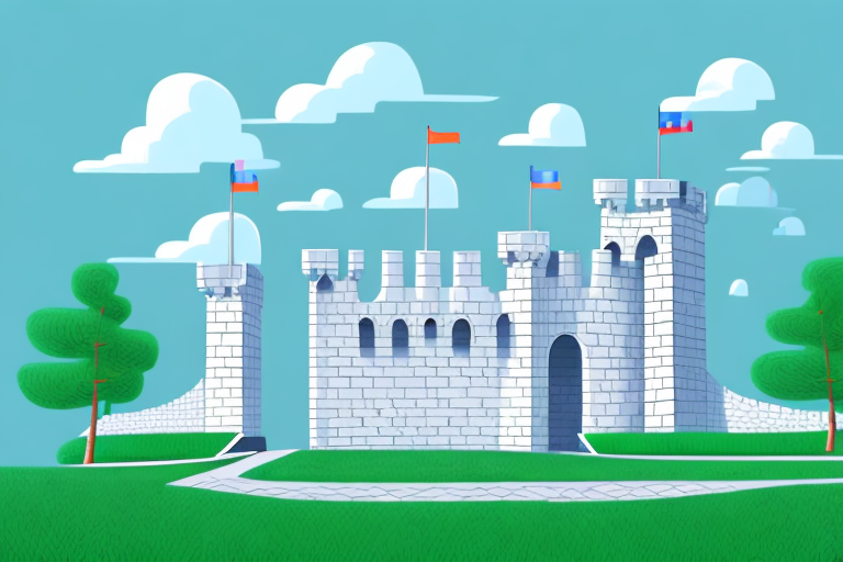 A secure fortress with high walls and a locked gate