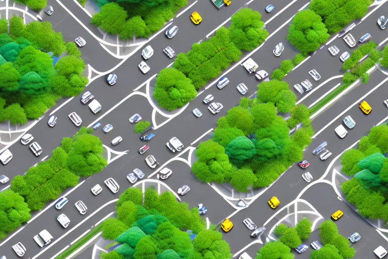 A busy city street filled with cars