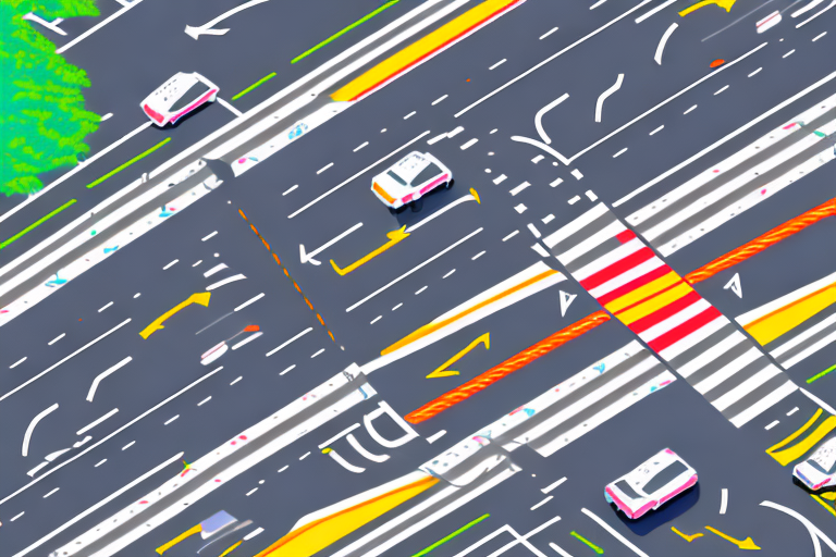 A three-lane highway with a clear emergency lane in the middle