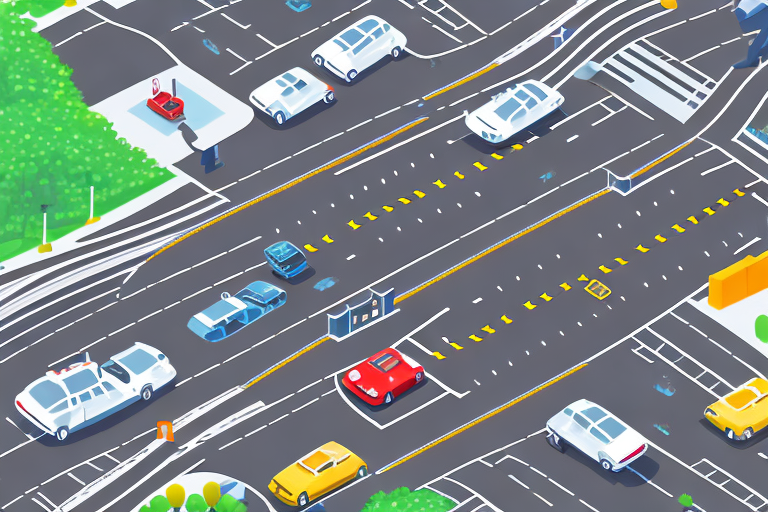 A city street with various traffic signs indicating a 30 km/h speed limit