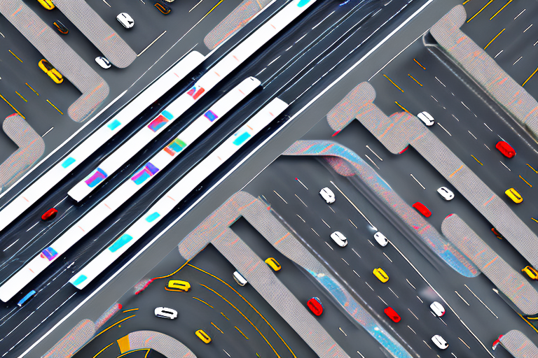 A busy highway seen from above