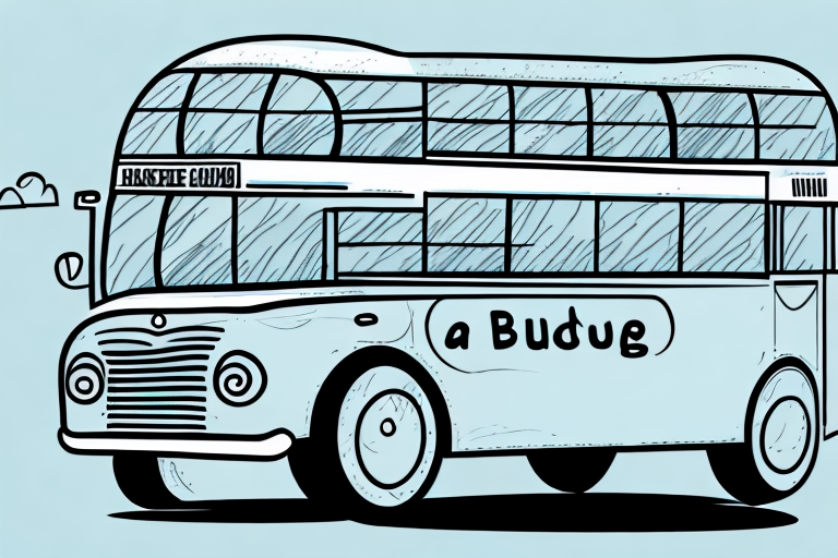 A bus with a price tag hanging from the rear-view mirror