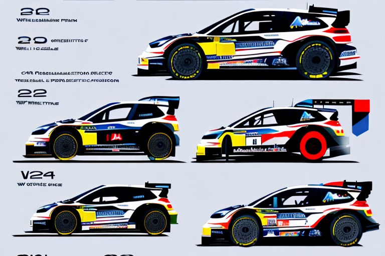 A timeline showing the evolution of wrc (world rally championship) cars