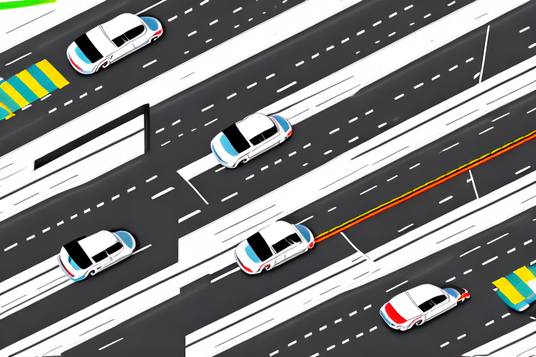A german autobahn with multiple lanes