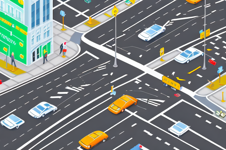 A typical city street scene