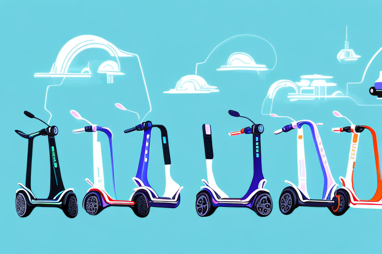 Various small electric vehicles like scooters