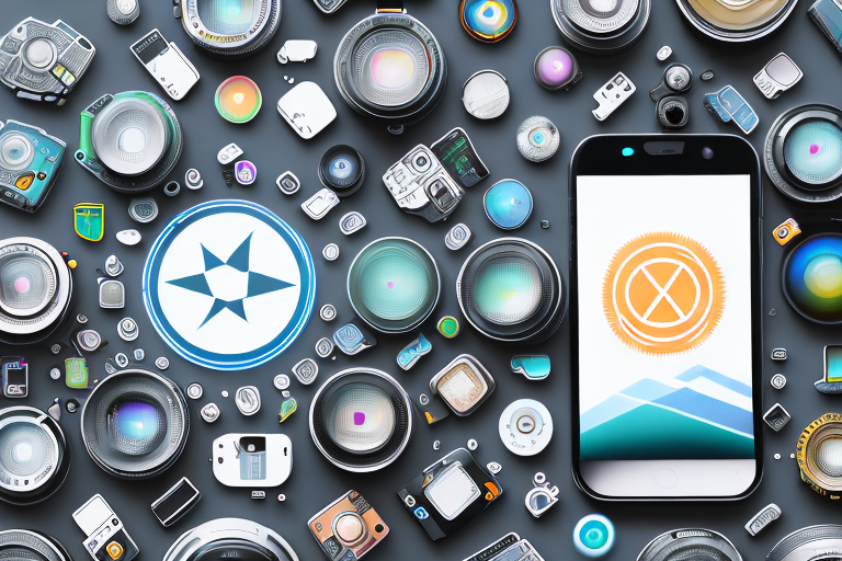 Several different smartphone devices with camera lenses highlighted