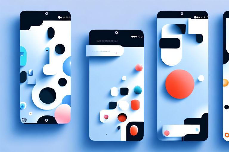 Several android smartphones displaying different image editing tools and effects on their screens