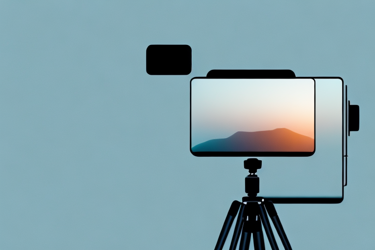 A camera on a tripod with a clear