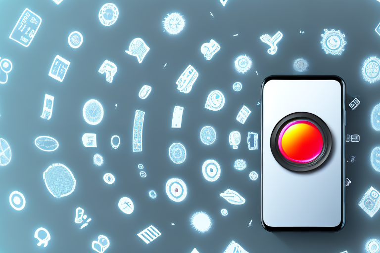 A smartphone with a prominent camera lens