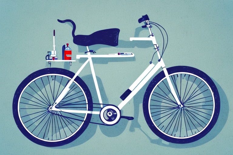 A bicycle on a stand with a close-up on the chain