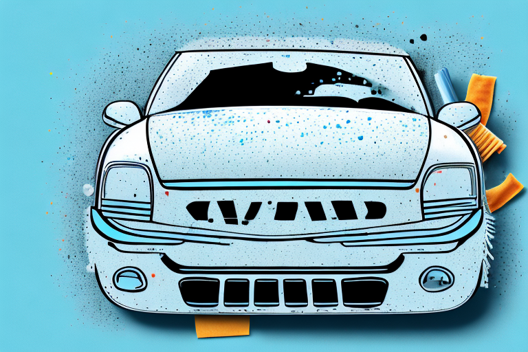 A car with visible adhesive residues on its surface