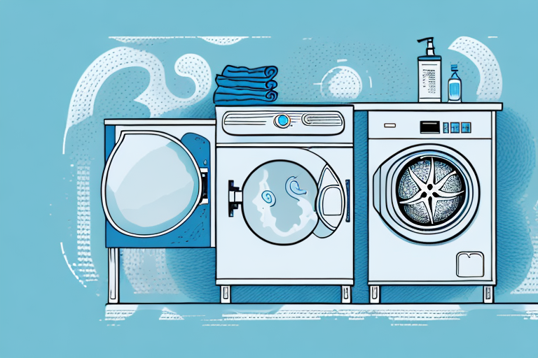 A dry towel being placed into a washing machine