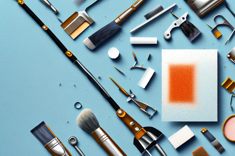 Various tools like a wire brush