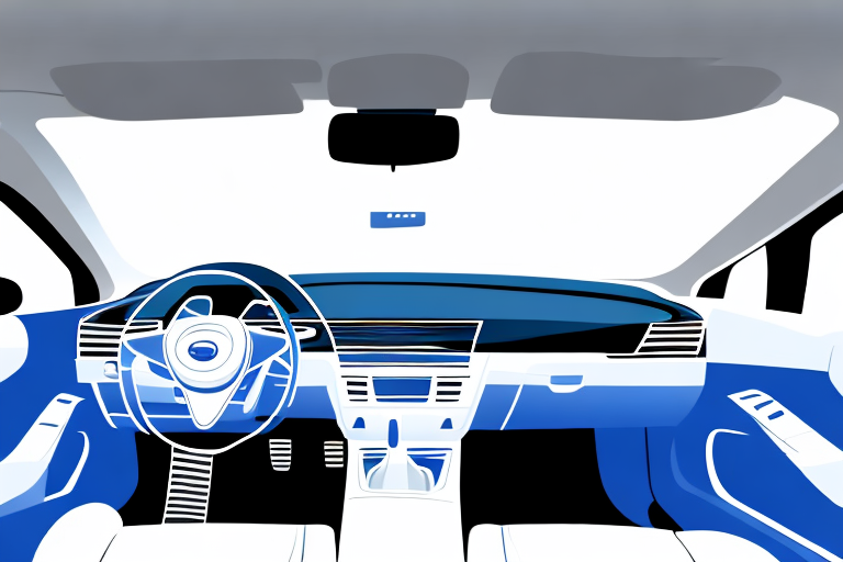 A car interior with various plastic components like dashboard