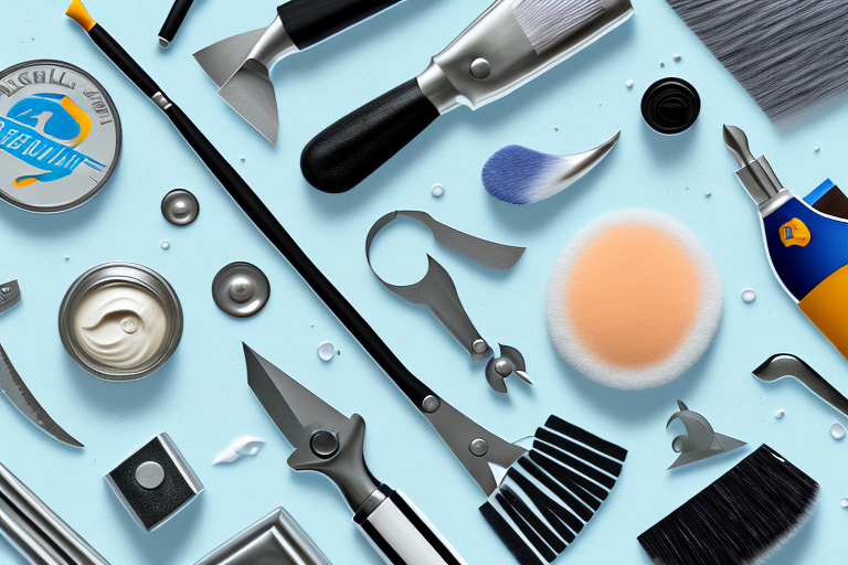 Various tools and products used for scratch removal