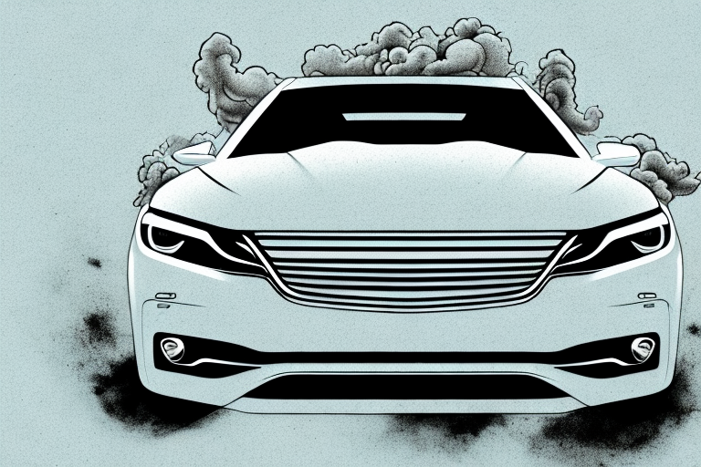 A car with an open hood