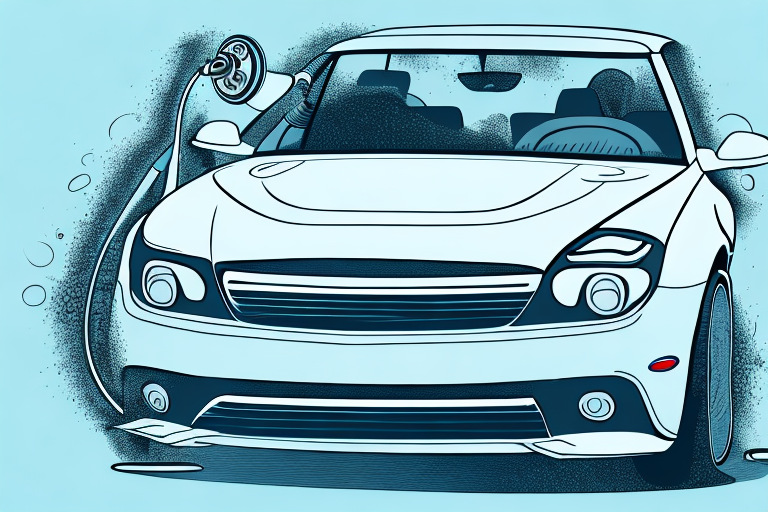 A car being cleaned with specialized tools