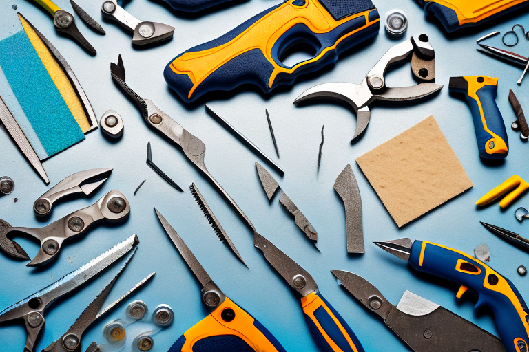 Various tools such as a hammer