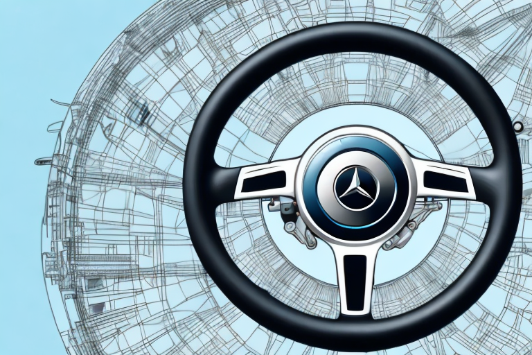 A steering wheel being professionally refurbished