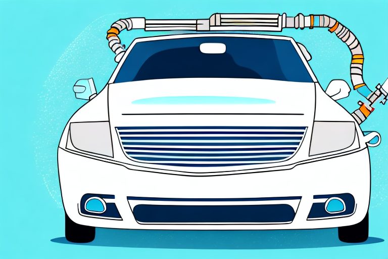 A car with an open hood