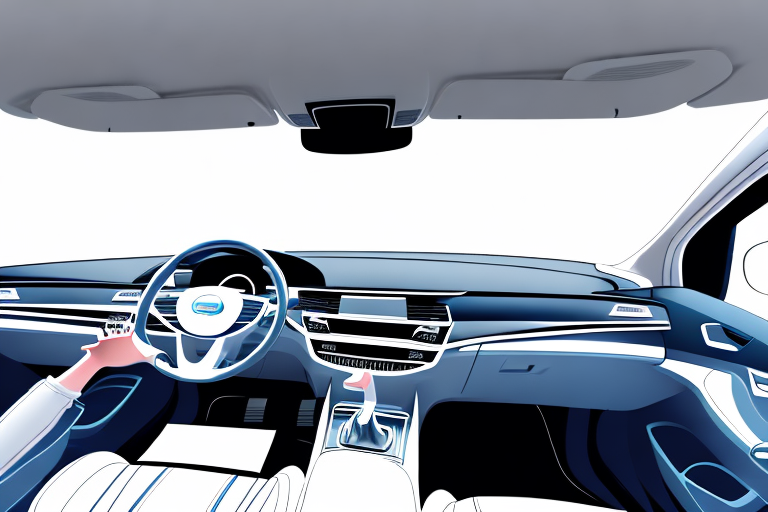 The interior of a car being cleaned