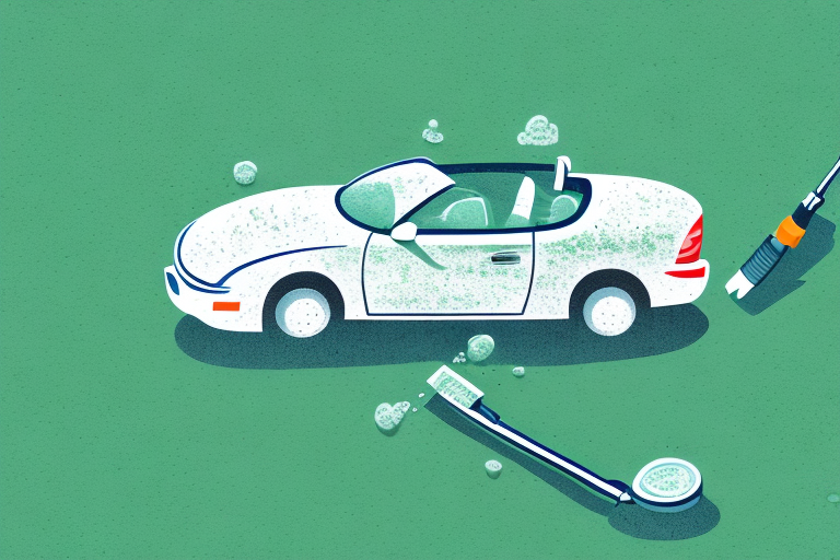 A convertible car with a mossy roof