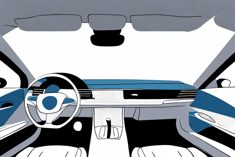 A car's interior focusing on the pedals with a pair of bare feet hovering above them