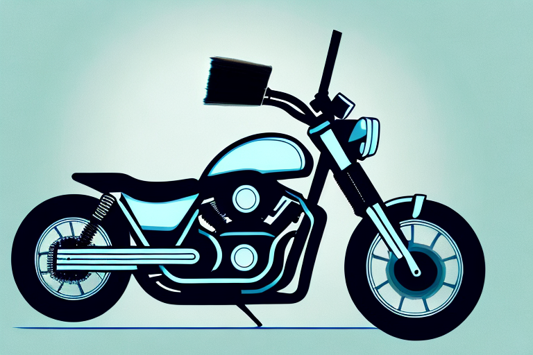 A motorcycle with a focus on the exhaust