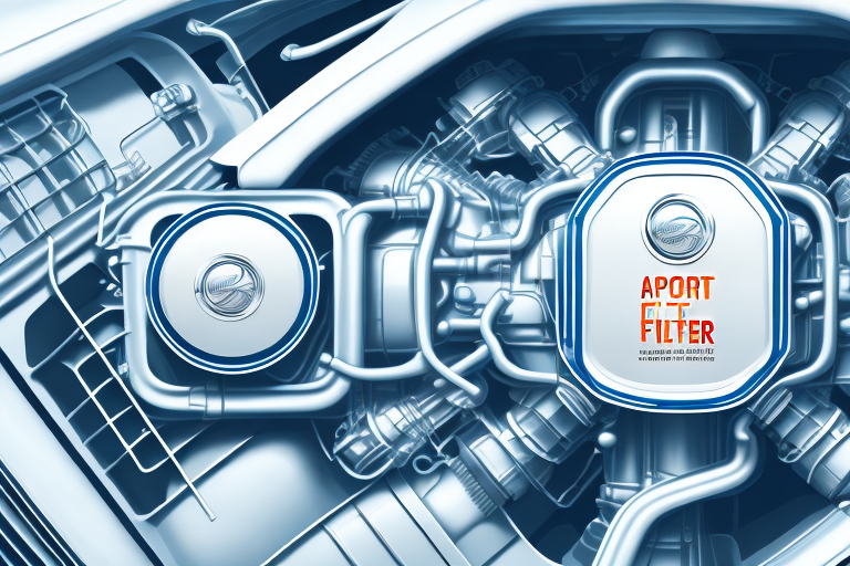 A sport air filter next to a car engine