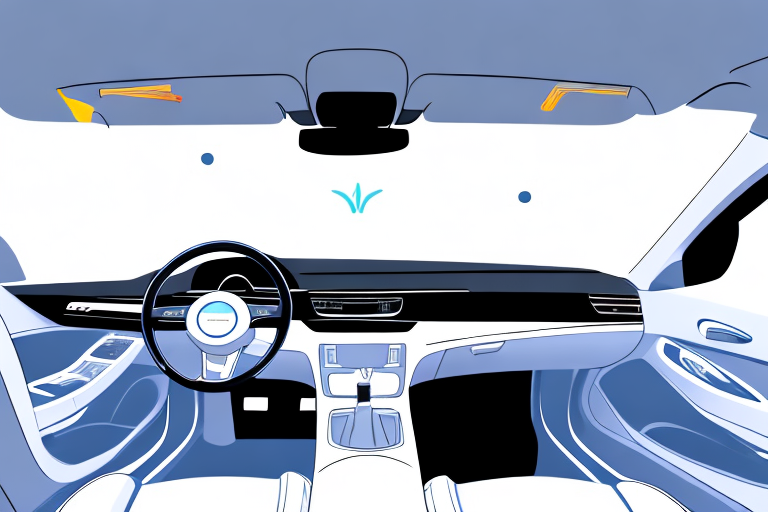 A car interior showing cleaning tools like a vacuum