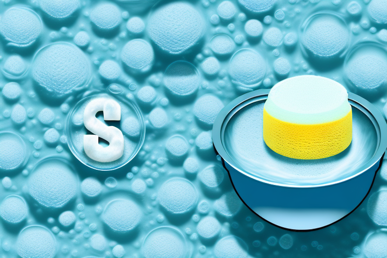 A washing basin filled with soapy water and a sponge