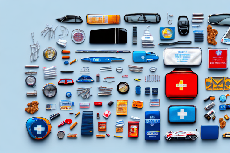 A car equipped with various travel essentials like a gps