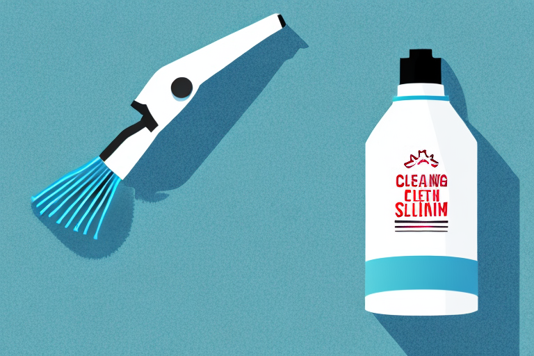 A spray bottle with cleaning solution