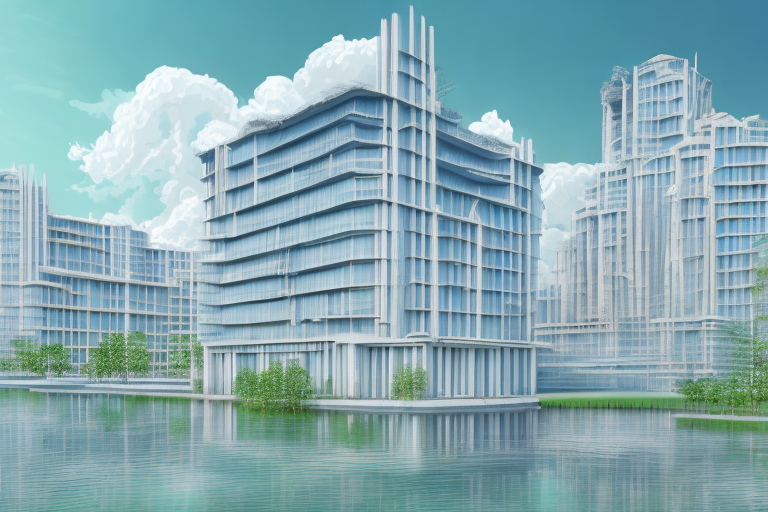 A scenic view of plau am see with a variety of buildings in different stages of construction