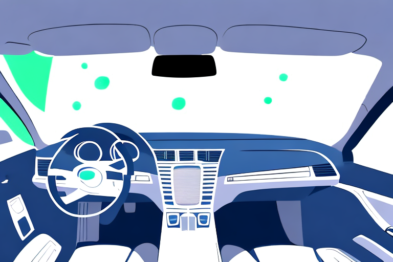 The interior of a car focusing on the windshield