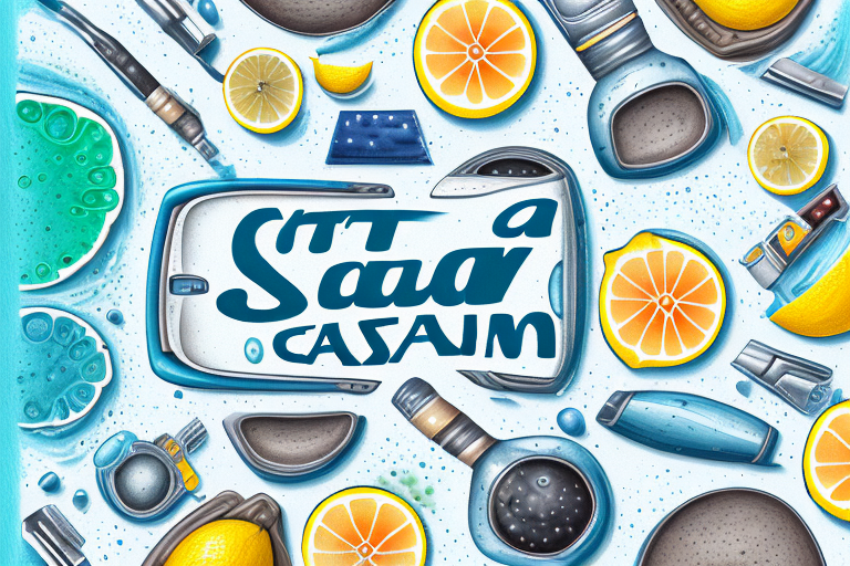 A car seat with various types of stains