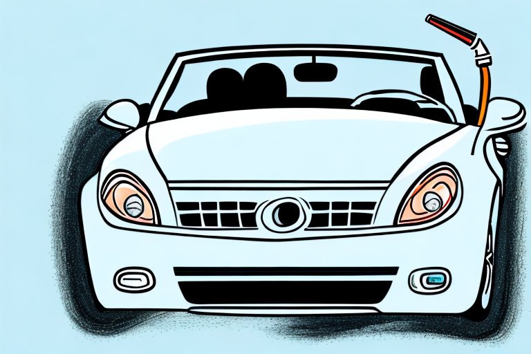 A convertible car with its top down