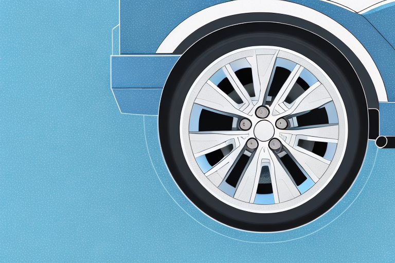 An aluminum wheel with visible brake dust