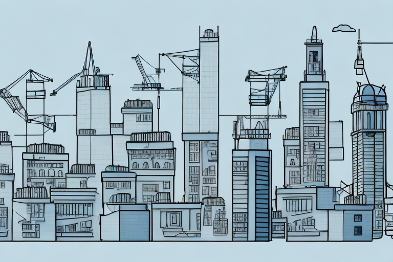 A cityscape of philippsburg with various types of buildings under construction