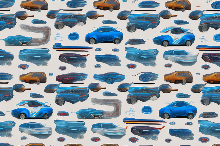A variety of vehicles with different creative partial foil designs