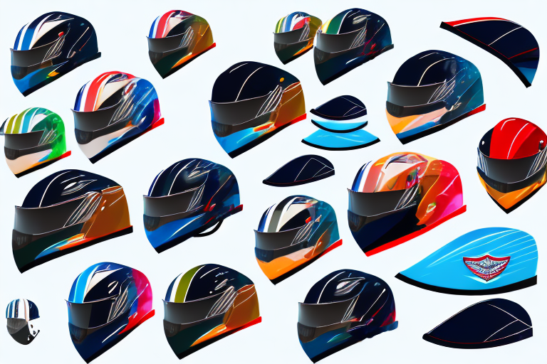 Several different styles of motorcycle helmet visors