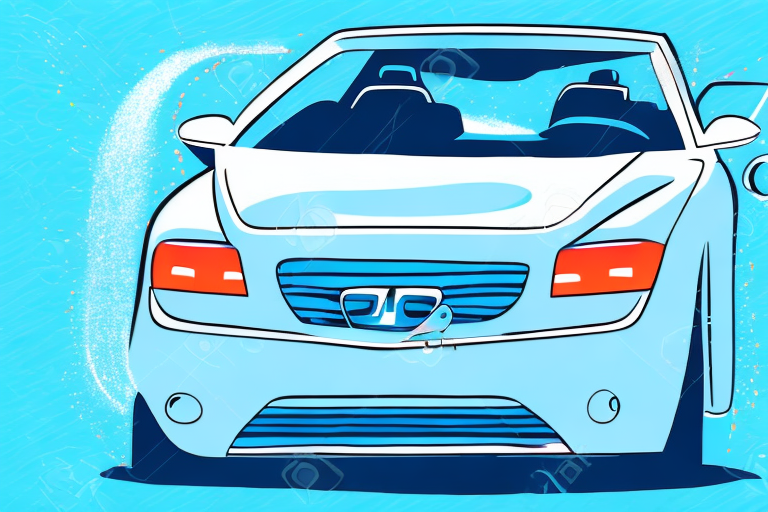 Several car cleaning products arranged on a shiny car hood