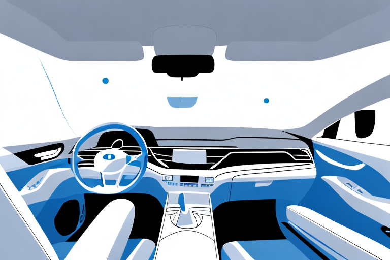 A car interior with various cleaning tools like a vacuum cleaner
