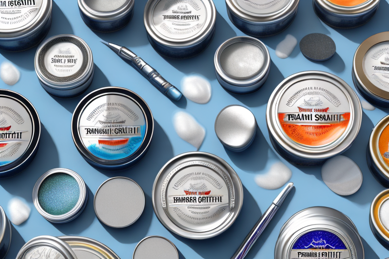 Various scratch polish products placed next to each other on a shiny car surface