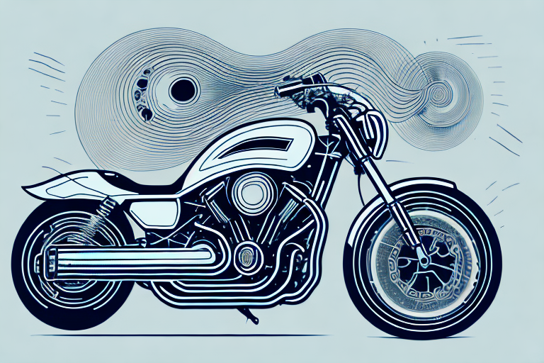 A motorcycle with emphasis on the exhaust pipes
