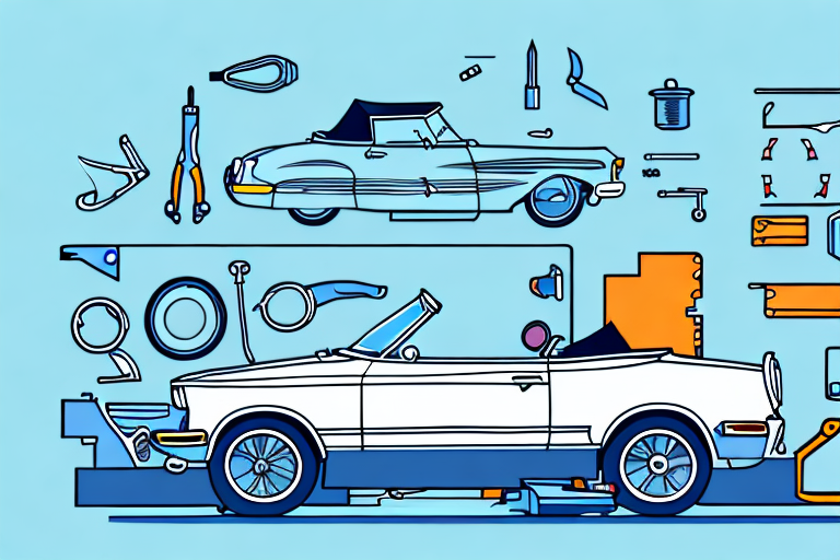 A convertible car with its top down