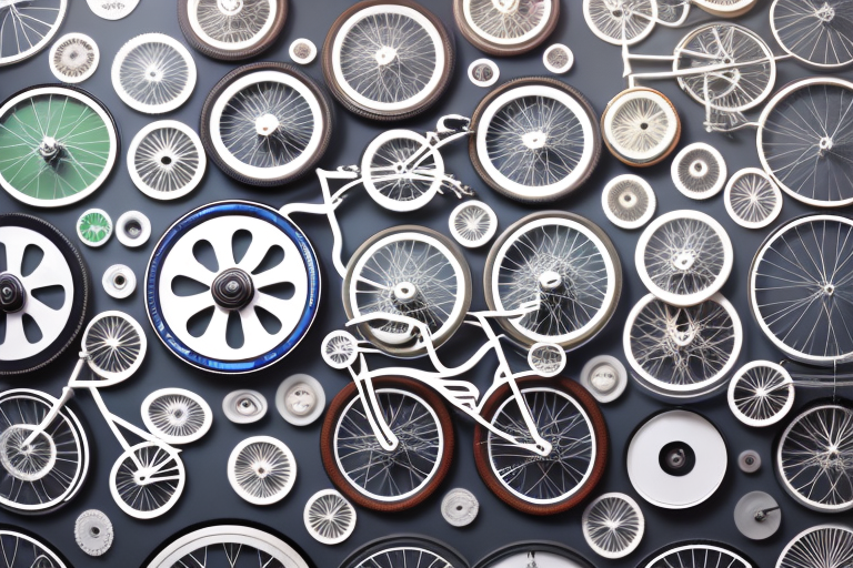 Various types of bicycle wheels stored in different optimal ways
