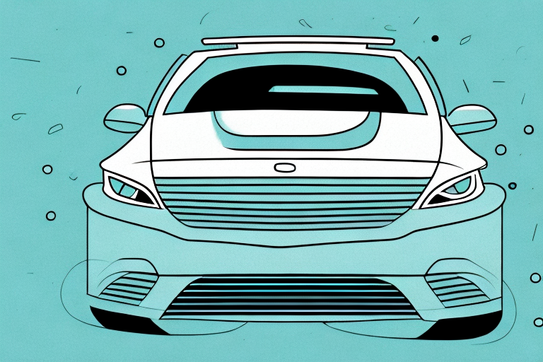 A car with an open hood